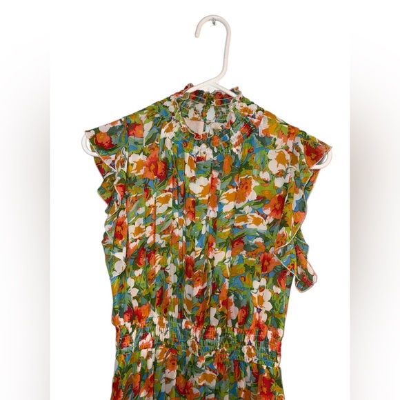 Code X Mode Women’s Size S Floral Maxi Dress Boho Stretchy Waist Flutter Sleeves - Picture 7 of 15